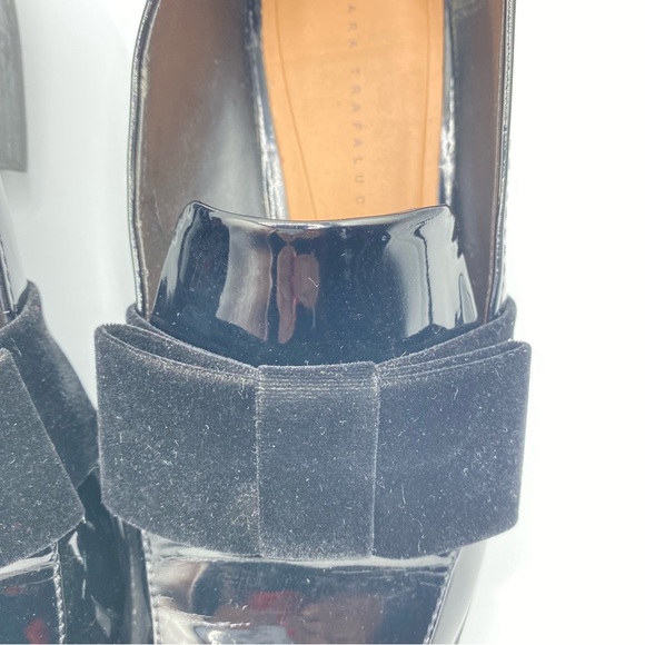 Zara Trafaluc Glossy Black Women’s Loafers with Velvet Bow EU 39 - Picture 16 of 16